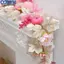 <cosyh>Artificial 71 Inch Floral Garland with Pink Flowers and Autumn Pumpkins for Home