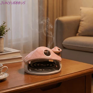 JUNYUE88US Khay đựng nhang muỗi, Nhà nấm Sáng tạo đốt muỗi, Văn phòng đốt hương thơm bằng gốm dễ thương mới lạ