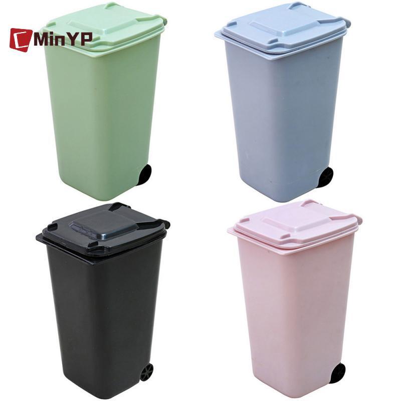 CMinYP Mini Để Bàn Thùng Rác Thùng Rác Nhựa Có Nắp Hộ Gia Đình Sạch Thùng Rác Để Bàn Vinh Quang