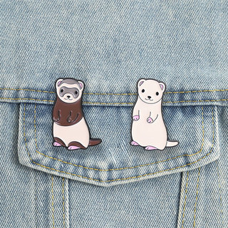 Hoạt Hình Dễ Thương Ferret Men Trâm Sáng Tạo Và Thú Vị Động Vật Huy Hiệu Ba Lô Quần Áo Phụ Kiện Quà Tặng Cho Bạn Bè
