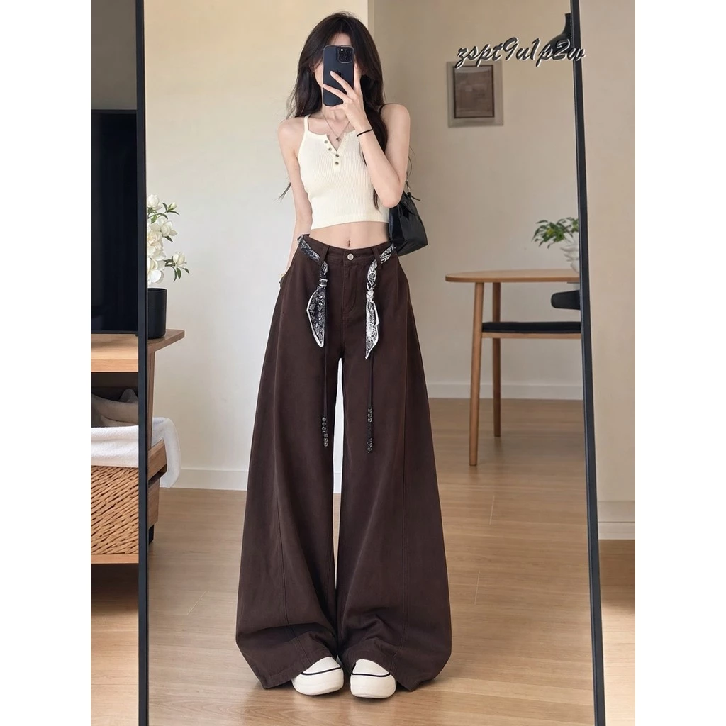 Zspt9u1p2w Quần Bò ỐNg RộNg ỐNg RộNg Tôn Dáng Cổ Điển Quần Ống Rộng Nữ Ống Đứng Rộng Che Thịt