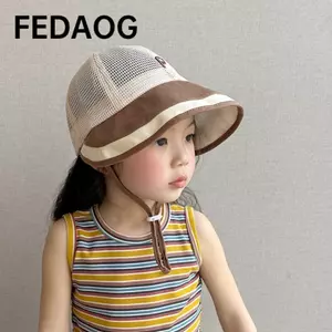 Mũ chống nắng FEDAOG, Mũ lưới thoáng khí cho bé ngư dân, Mũ che nắng cỡ lớn chữ thời trang