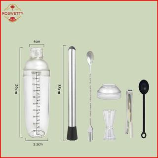 (BWD) 3 / 5 / 7 Cái Bộ Bình Lắc Cotail Shaker Và Bộ Đo Jigger Đồ Uống Hỗn Hợp Dụng Cụ Lắc Tay Để Pha Chế Và Thanh Gia Đình [VN]