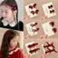 AqToCna 2 Chiếc Năm Mới Nơ Đỏ Tóc Cho Nữ Dễ Thương Ngọc Trai Nhỏ Bên Kẹp Nơ Kẹp Tóc Bé Gái Mũ Đội Đầu Phụ Kiện Tóc AqToCna