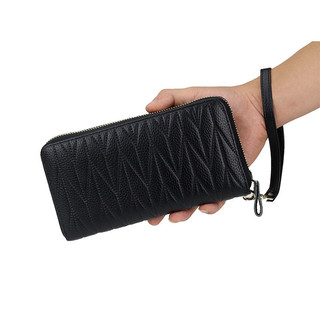 Ví dài da nữ, RFID chống trộm, Hộp đựng thẻ có dây kéo