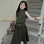 Bé Gái Slim-fit Vest Mùa Hè 2026 Phong Cách Mới Trẻ Em Retro Chấm Bi Nửa Cổ Rùa Top