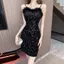 Tiệc Tiệc Váy Đính Kim Sa Lấp Lánh Váy Slim-fit Hông Phác Thảo Đường Cong Lấp Lánh Hình Dạng Bắt Mắt Tham Dự Dịp