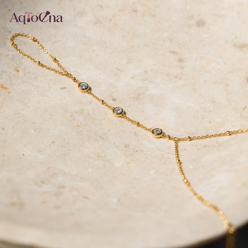 AqToCna Tối Giản Dây Xích Mỏng Kết Nối Vòng Tay Cho Nữ Nhiều Lớp Vintage Bóng Hạt Liên Kết Lắc Tay Đảng Trang Sức Thanh Lịch AqToCna