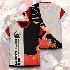 YB1 Anime Genshin Tác Động Áo Thun Nữ Tay Ngắn Áo Rời Áo Unisex Kazuha Xiao Yaya Áo Sơ Mi Plus Kích Thước BY1