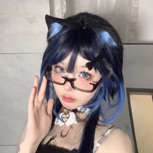 Anime Y2K Hai Chiều Giữa Hai Chiều Khung Kính Nữ Mặt Trơn Nửa Khung Mặt Nhỏ Kính Trang Trí cos Văn Hóa Châu Á Cô Gái Mềm Mại