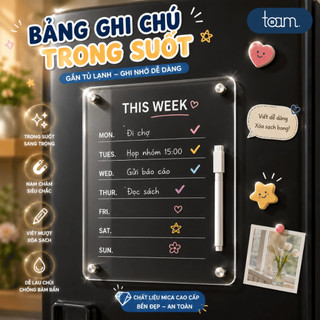 Bảng Nam Châm Ghi Chú Trong Suốt Gắn Tủ Lạnh,Bảng Acrylic Lập Kế Hoạch, To Do List Dễ Dàng Tẩy Xóa