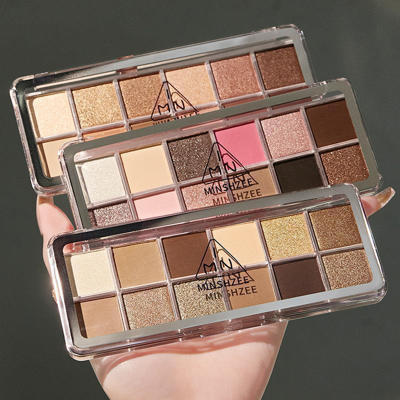 Hàn Quốc 12 màu Eyeshadow Disk | Màu sắc tự nhiên, mờ, bão hòa thấp, màu đất bóng mắt | Thích hợp cho sinh viên sử dụng | Matte Eyeshadow Disk