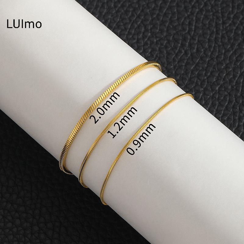 LUImo Đơn Giản Nam Thép Không Gỉ Vuông Xương Rắn Dây Xích Vòng Tay Hip-Hop Trang Sức Hợp Thời Trang Dự Tiệc Phụ Kiện Vòng Tay Cho Nữ SBS