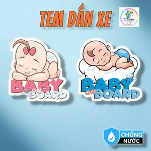 Decal "Baby In Car" Dán Xe Chống Nước Dễ Thương Cho Bé Trai/Gái - Mày Mò Store