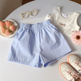 Bé Gái Mùa Hè Phong Cách Mới Dopamine Phong Cách Màu Trơn Co Giãn Eo Quần Short Bé Gái Phong Cách Cơ Bản Cotton Nguyên Chất Thoải Mái Thoáng Khí Quần Thường Ngày Đàn Hồi Cao Thể Thao Quần Dễ Thương