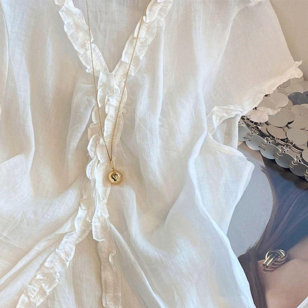 [Khuyến mãi trong thời gian có hạn] Mùa hè Phong cách mới Màu trắng Phiên bản Hàn Quốc Tay ngắn đơn giản Thời trang sang trọng Phong cách đi lại phù hợp