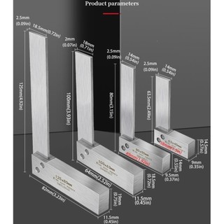 NOTE1 Thước L-Square, Đế rộng có độ chính xác cao Thử vuông, Cân 90° Dụng cụ đo góc phải bằng thép Carbon