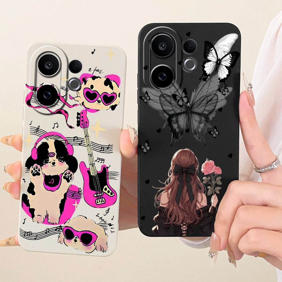 Dành Cho Vivo V60 5G Ốp Lưng Silicon Thời Trang Mèo Dễ Thương Họa Tiết Vui Nhộn Cho V60 5G Vivo V2511 Vỏ Điện Thoại