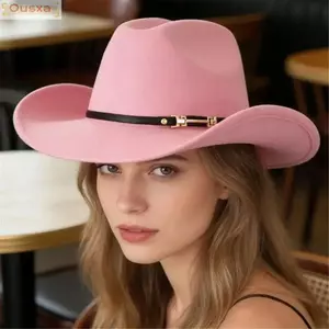 Mũ cao bồi OUSXA, Mũ chống nắng phía tây chống gió, Thời trang có khóa trang trí Polyester có vành lớn Mũ cao bồi phương Tây cho sự kiện lễ hội dịp lễ hội