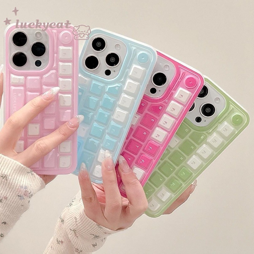 Ins Bàn Phím Nhiều Màu Sắc Ốp Lưng Điện Thoại iPhone 17 16 15 14 13 12 11 Pro Max X Xr Xs Max 7 8 Plus