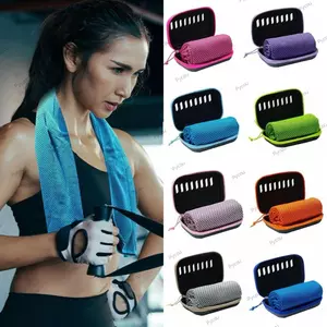 Khăn làm mát PYCOU, Khăn khô nhanh thấm sợi nhỏ, Khăn sợi nhỏ đóng hộp bằng vải Polyester di động chạy bộ
