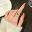 Nhẫn nữ zircon hình bướm đen khí chất thời trang cá tính và đa năng