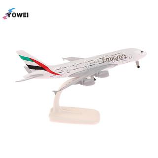 Mẫu máy bay kim loại YOWEI 20cm 1: 400 Emirates Airbus A380 Bản sao kim loại Chất liệu hợp kim Mô phỏng hàng không Trẻ em Bé trai Quà tặng VN