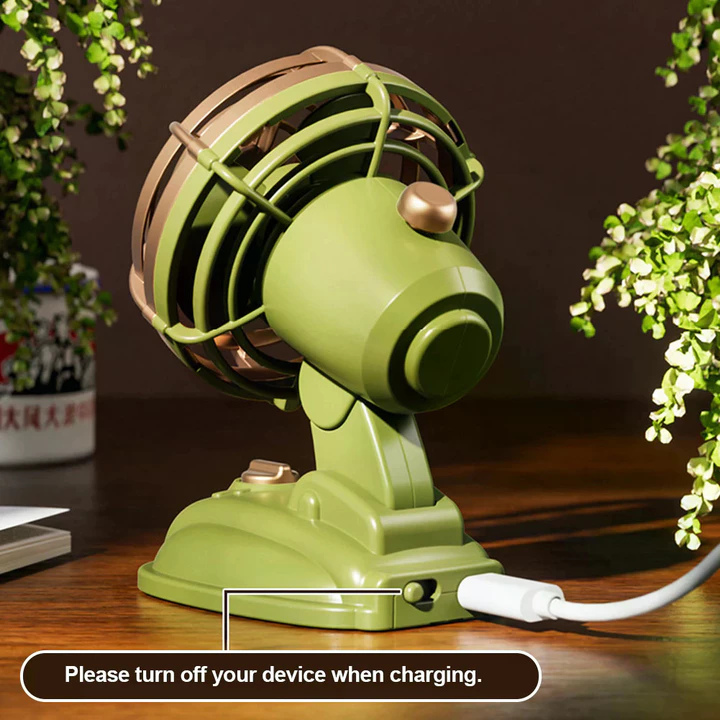 1 Retro Sạc USB Quạt Cầm Tay Im Lặng Mini Quạt Mùa Hè Di Động Du Lịch Ngoài Trời Văn Phòng Quạt Mini Siêu Yên Tĩnh Gấp Quạt Mini