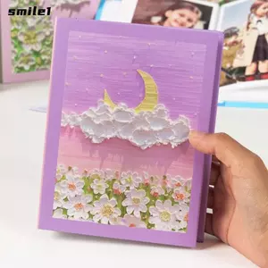 Album Ảnh SMILE, 6 Inch 100 Túi Dung Tích Lớn Chèn Trang Album, Mỹ Thủ Công Bìa Hoa Nhiều Lớp Chèn Túi Hiển Thị Ảnh Lễ Hội Album