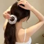 Mới 8cm Vải Satin Vuốt Tóc Chống Trơn Trượt Pancake Bun Kẹp Cho Nữ Hàng Ngày Mặc Và Làm Việc