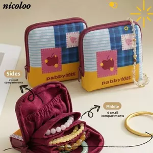 Túi đựng đồ trang sức du lịch NICOLOO, Túi đựng đồ trang sức di động bằng da PU, Túi đựng đồ trang sức chống nước nhiều lớp Dopamine