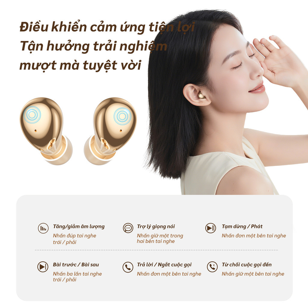 Tai nghe Bluetooth không dây là tai nghe khử tiếng ồn và chất lượng âm thanh di động nhỏ gọn Thích hợp cho IPhone và Android