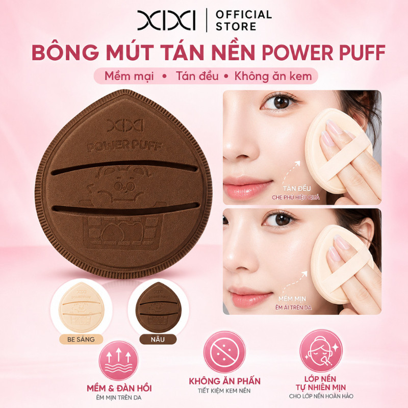 XIXI GJ218 Bông Phấn Trang Điểm Mềm Mịn, Mút Tán Nền Dùng Khô & Ướt, Bông Phấn Makeup Dễ Tán