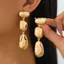 WANYEDI Chunky Thả Bông Tai, Bông Tai Tòn Hình Học Tòn Ten, Thời Trang Chống Thấm Nước Mạ Vàng Bông Tai Trang Sức Phụ Kiện