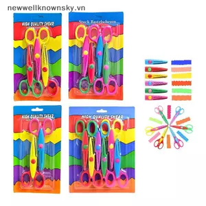 MỚI 6 Cái / bộ Kéo Họa Tiết Sóng Máy Cắt Giấy DIY Handmade Dụng Cụ Giấy Thủ Công Kawaii Thẻ Ảnh Kéo Trẻ Em Quà Tặng Đồ Dùng Văn Phòng SKY