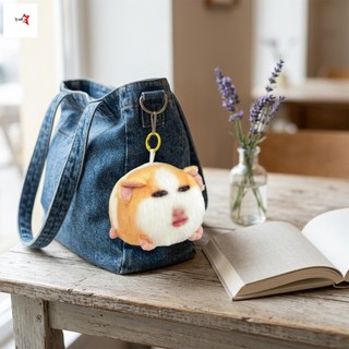 Móc khóa sang trọng lợn Hà Lan có âm thanh Búp bê ngộ nghĩnh để trang trí túi