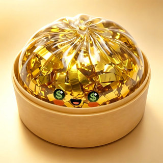 Mystery Dumpling Golden Ticket Edition Squishy Toy, Cute Surprise Blind Box Fidget Toy for Kids Age 3+