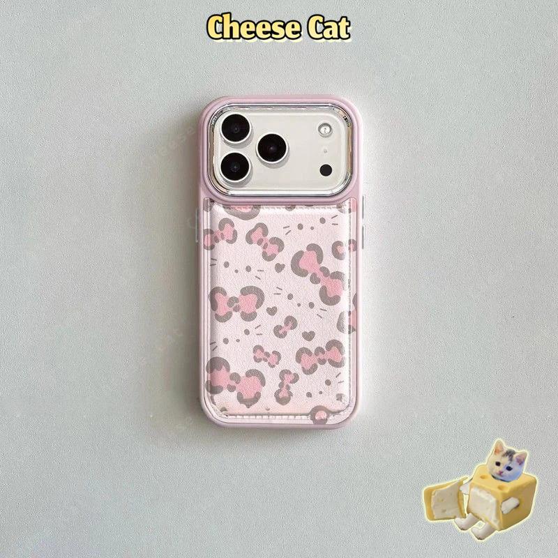 Ốp Lưng In Họa Tiết Da Báo Nơ Hồng Kitty iPhone Cho iPhone 17 Pro 16 15 14 11 12 13 Pro Max Xs Max XR 7 Plus