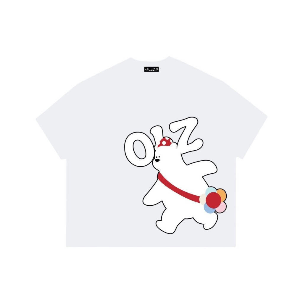 （Giao hàng 24h）Angela Áo Thun Boxy Tay Ngắn Local Brand Form Rộng 220gsm "BEAR" Cotton Áo Phông Form Rộng Nữ Kiểu Đẹp