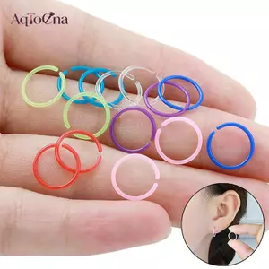 AqToCna 30 Cái / hộp Nữ Vintage Tròn Nhựa Vòng Bông Tai Nhiều Màu Sắc Chống Dị Ứng Thanh Vô Trùng Nhựa Nhỏ Bông Tai Bông Tai Bông Tai AqToCna