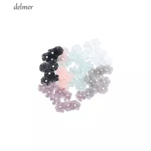 DELMER 10 Chiếc Quần Áo Đính, Ngọc Trai Stamens Cored Hoa Trang Trí Quần Áo Hoa Nhân Tạo, Hoa Giả Handmade Nhiều Lớp DIY Thủ Công Quần Áo Miếng Dán Trang Trí