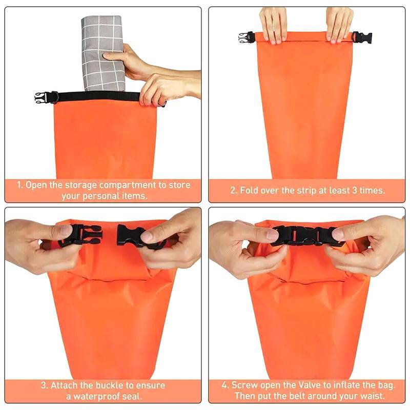 GKY Phao bơi PVC túi khô bơm hơi, chống thấm nước, túi khí đôi, an toàn thể thao nước