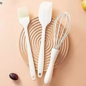 NS 3 Bộ Nướng Bánh Thực Phẩm Silicon Chịu Nhiệt Kem Cạp Trứng Đánh Mỡ Bàn Chải Nhà Bếp Bánh Nướng Dụng Cụ NS