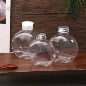 Chai Nước Tròn Phẳng 320 / 500ML Trà Sữa Trong Suốt Chai Cà Phê Chai Uống Nước PET Di Động Chai Nước Uống mới