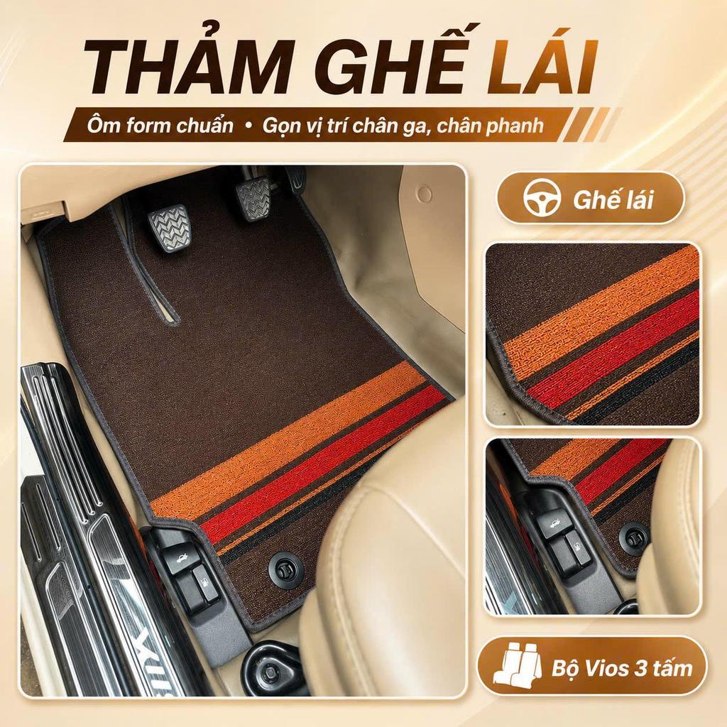 [ Vios ] Thảm cước xe Toyota Vios đủ 3 tấm cắt may chuẩn form xe chống thấm nước chống trơn chống trượt