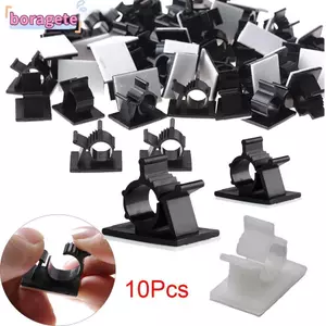 BORAGETE 10 Chiếc Fixer Giá Đỡ Nhựa Tổ Chức Kẹp Dây Dính Quản Lý