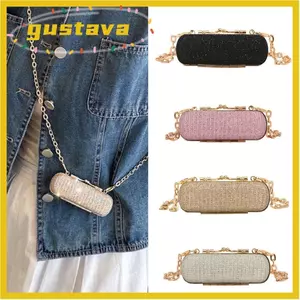 Túi dự tiệc dạ hội GUSTAVA, Túi đeo chéo dây chuyền túi xách, Túi son môi Mini lấp lánh thời trang dành cho nữ