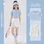 Bộ đồ thể thao khô nhanh cho bé gái Phong cách mới Ice Silk Áo ngắn xếp li Culottes Đồ thể thao chơi gôn