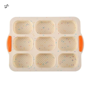 Khuôn Bánh Baguette 9 Lưới Silicon - Chảo Nướng Chống Dính Cho Bánh Mì Pháp