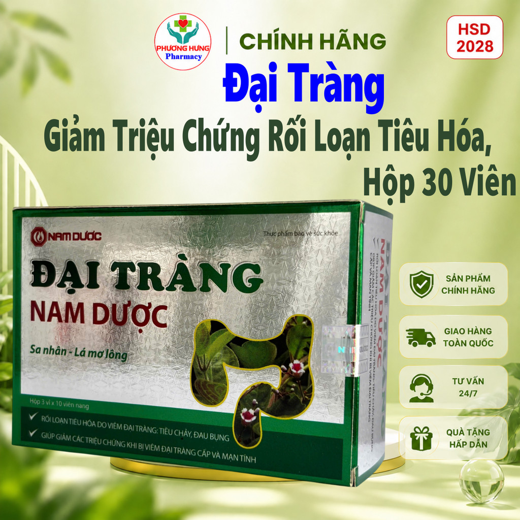 Đại Tràng Nam Dược Giúp Giảm Các Triệu Chứng Rối Loạn Tiêu Hóa, Tiêu Chảy, Đau Bụng - Hộp 30 Viên